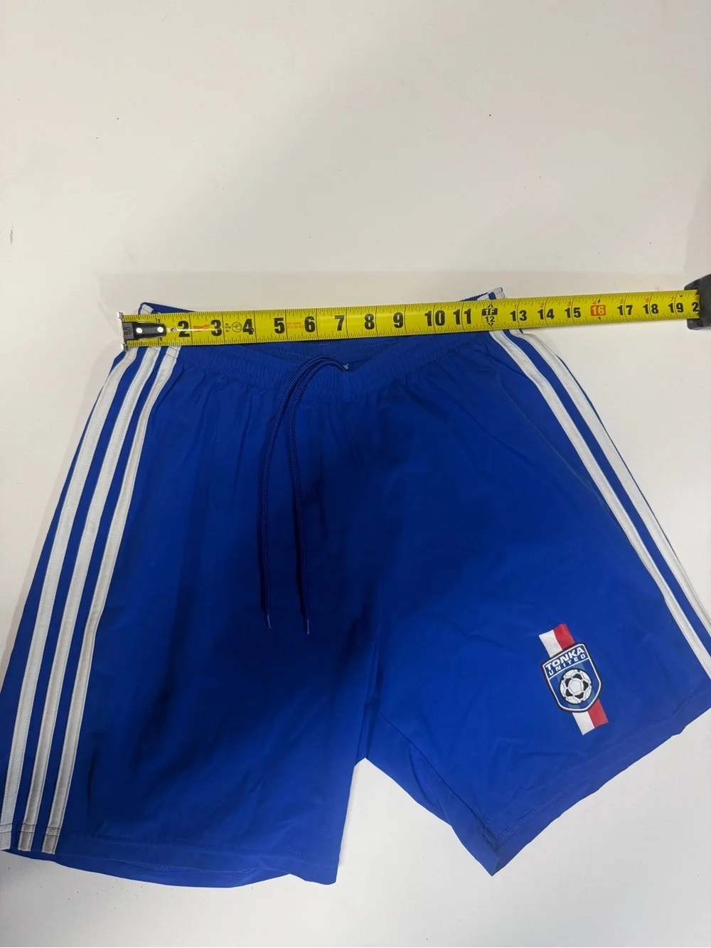 Addidas Blue Men's Athletic Shorts with Side Stripes Soccer